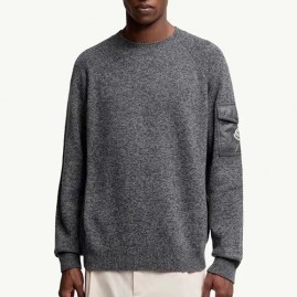 [홍콩명품.MONCLER] 몽클레어 25SS 로고 니트 스웨터 (그레이), BM24281, JL, 레플리카의류,미러급사이트