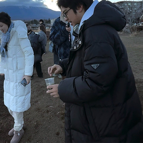 [홍콩명품,PRADA] 프라다 25SS 삼각로고 다운 패딩 후드 코트 자켓 (블랙), BM24293, JL, 레플리카의류,미러급사이트