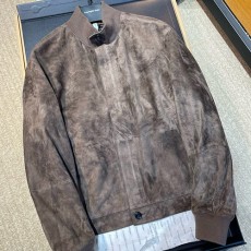 [홍콩명품.ZEGNA] 제냐 26SS 로고 레더 가죽 봄버 자켓 (브라운), BM24298, PG, 레플리카의류,미러급사이트