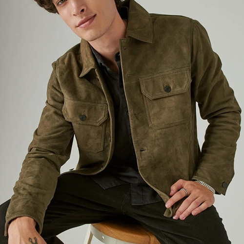 [홍콩명품.TOM FORD] 톰포드 26SS 로고 레더 가죽 카라 자켓 (카키), BM24332, TOM, 레플리카의류,미러급사이트