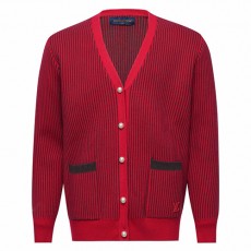 [홍콩명품.LOUIS VUITTON] 루이비통 26SS 로고 패턴  V넥 니트 가디건 1AFXXY (레드), BM24367, 레플리카의류,미러급사이트