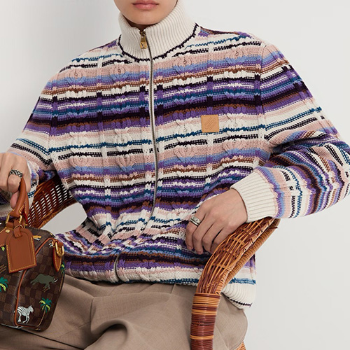 [홍콩명품.LOUIS VUITTON] 루이비통 26SS 로고 하이넥 집업 니트 가디건 자켓 1AIUU7, BM24427, KB, 레플리카의류,미러급사이트