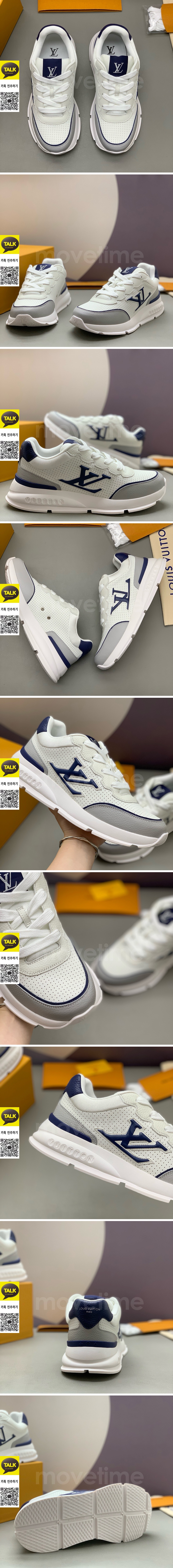[홍콩명품.LOUIS VUITTON] 루이비통 26SS 로고 LV CLASSIC 스니커즈 운동화 (화이트-그레이-네이비), SE6041, PMD, 명품스니커즈,운동화,구두,로퍼,하이탑,신발