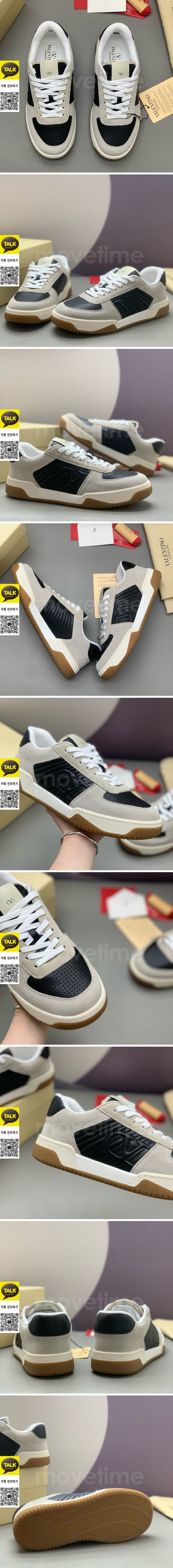 [홍콩명품.Valentino] 발렌티노 26SS 로고 남여 레더 가죽 스니커즈 운동화 (베이지-블랙), SE6063, PMD, 명품스니커즈,운동화,구두,로퍼,하이탑,신발