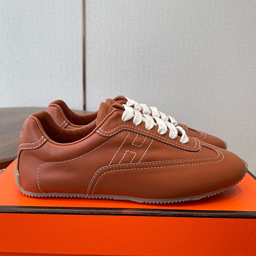 [홍콩명품.Hermes] 에르메스 26SS 로고 남여 레더 가죽 스니커즈 운동화 (브라운), SE6082, GHS, 명품스니커즈,운동화,구두,로퍼,하이탑,신발