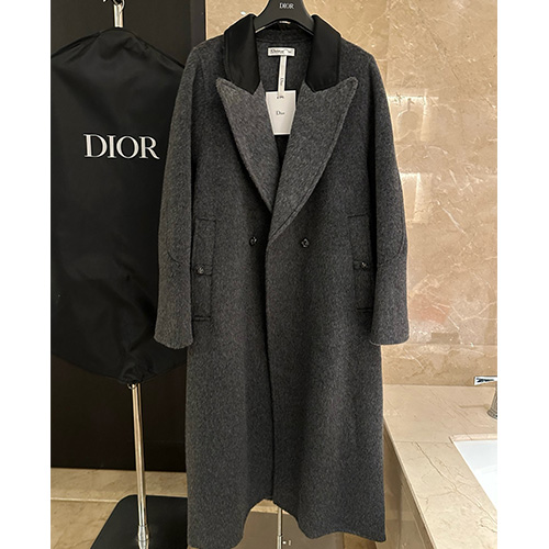 [홍콩명품,Christian Dior] 디올 26SS 로고 여성 캐시미어 롱 코트 자켓 (다크그레이), BM24603, KSM, 레플리카의류,미러급사이트