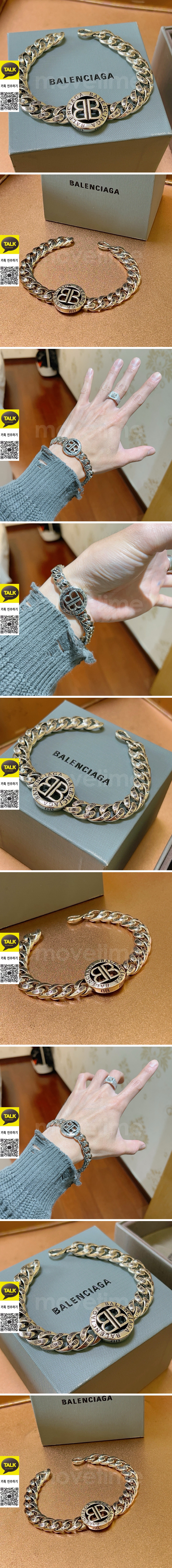 [홍콩명품.BALENCIAGA] 발렌시아가 26SS 로고 BB 체인 실버 팔찌, ET3382, NNT, 명품레플리카 모자 캡 남자여자