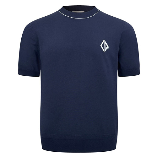 [홍콩명품,Christian Dior] 디올 26SS 로고 니트 반팔 티셔츠 (네이비), BM24610, KK, 레플리카의류,미러급사이트