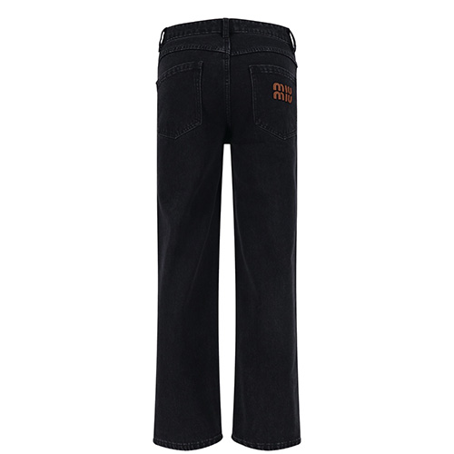 [홍콩명품,MIU MIU] 미우미우 26SS 로고 데님 팬츠 진 청바지 (블랙), BM24847, JL, 레플리카의류,미러급사이트
