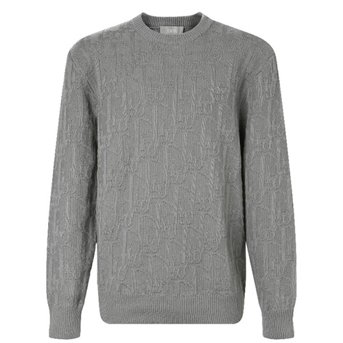 [홍콩명품,Christian Dior] 디올 26SS 로고 오블리크 니트 스웨터 (그레이), BM24850, JL, 레플리카의류,미러급사이트