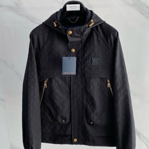 [홍콩명품.LOUIS VUITTON] 루이비통 26SS 로고 모노그램 후드 바람막이 자켓 (블랙), BM24870, KSM, 레플리카의류,미러급사이트