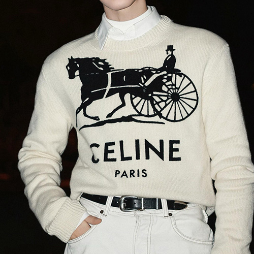 [가격문의][홍콩명품.CELINE] 셀린느 26SS 로고 캐시미어 니트 스웨터 (아이보리), BM24930, KK, 레플리카의류,미러급사이트