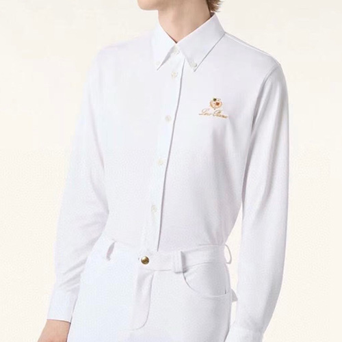 [가격문의][홍콩명품.Loro Piana] 로로피아나 26SS 로고 자수 남방 셔츠 (화이트), BM24948, JL, 레플리카의류,미러급사이트