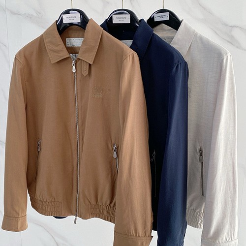 [홍콩명품.Brunello Cucinelli ] 브루넬로 쿠치넬리 26SS 로고 린넨 카라 봄버 자켓 (3컬러), BM24980, KSM, 레플리카의류,미러급사이트