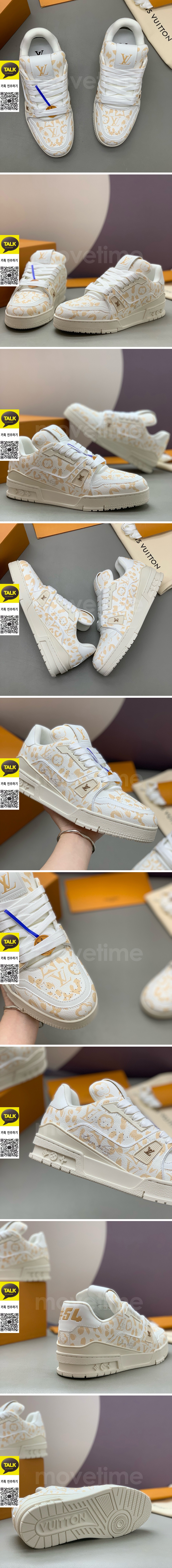 [홍콩명품.LOUIS VUITTON] 루이비통 26SS 로고 남여 모노그램 트레이너 스니커즈 운동화 (화이트-베이지), SE6121, PMD, 명품스니커즈,운동화,구두,로퍼,하이탑,신발 상세이미지 2