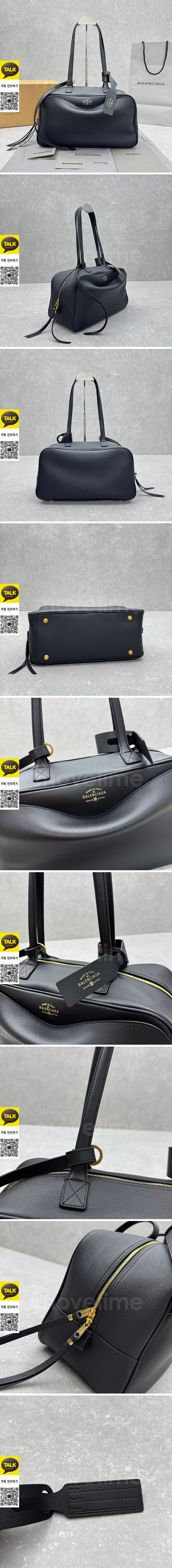 [홍콩명품.BALENCIAGA] 발렌시아가 26SS 로고 Carrie 라지 레더 가죽 토트백 핸드백 (블랙), BGM5707, BDA, 무료배송 상세이미지 2