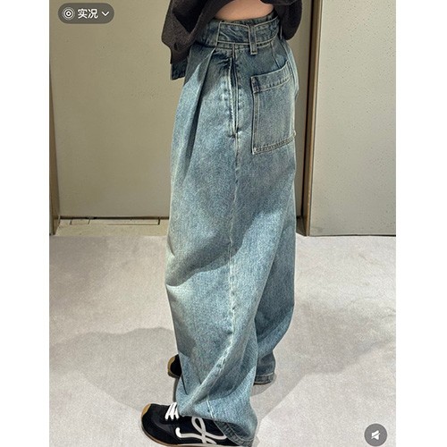 [홍콩명품.LOEWE] 로에베 26SS 로고 여성 오버핏 데님 팬츠 진 청바지, BM25259, JL, 무료배송