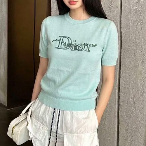디올 로고 여성 니트 반팔 티셔츠 (2컬러) 26SS