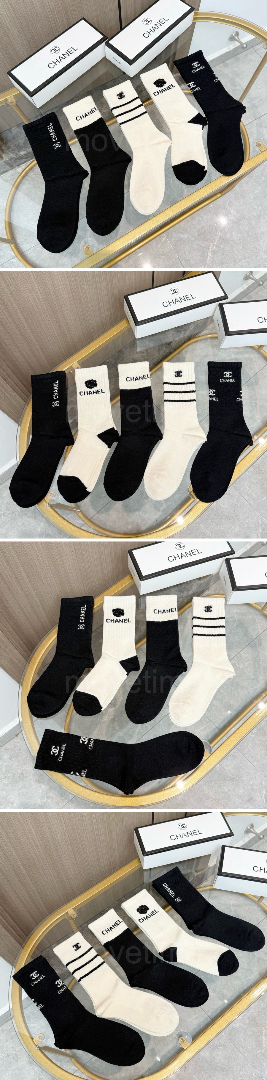 루이비통 로고 명품 브랜드 모음 선물용 덧신 양말 5종 26SS 상세이미지 3