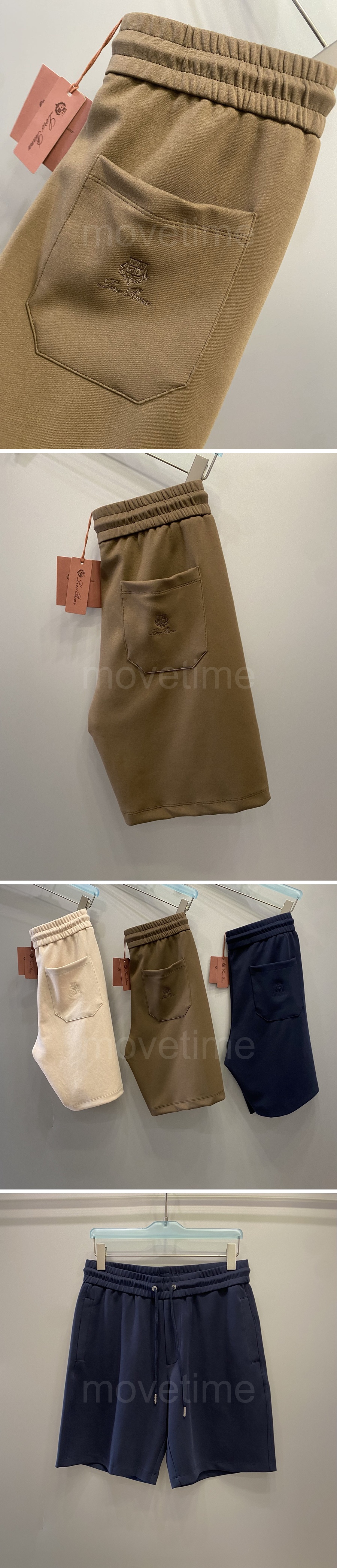 로로피아나 로고 자수 쇼츠 반바지 (3컬러) 26SS 상세이미지 4