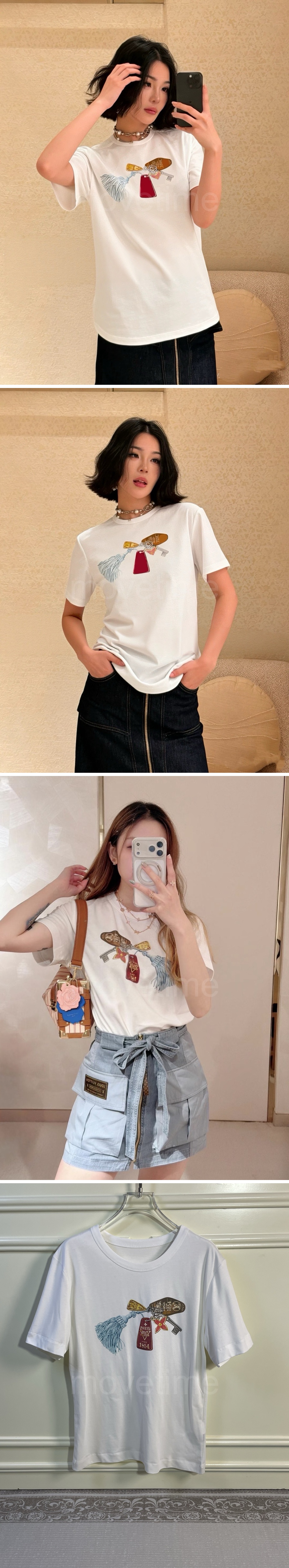 루이비통 로고 그래픽 여성 반팔 티셔츠 (화이트) 26SS 상세이미지 2