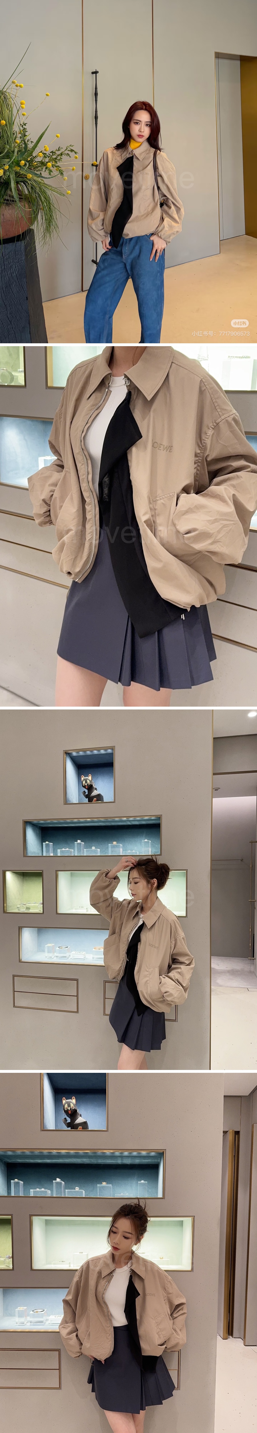 로에베 로고 여성 카라 윈드브레이커 자켓 (3컬러) 26SS 상세이미지 2