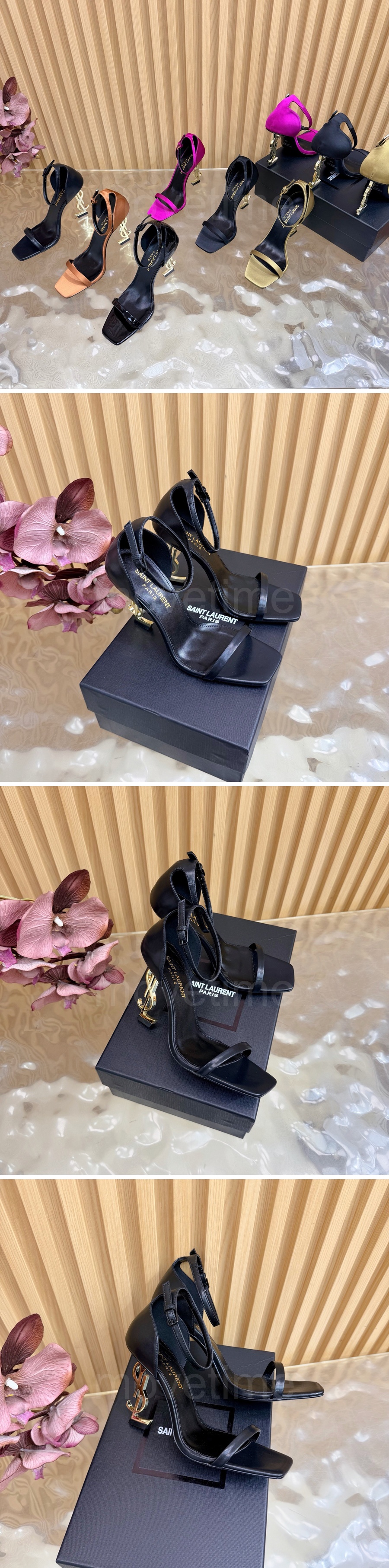 입생로랑 로고 여성 레더 가죽 10.5cm 힐 샌들 (2컬러) 26SS 상세이미지 2