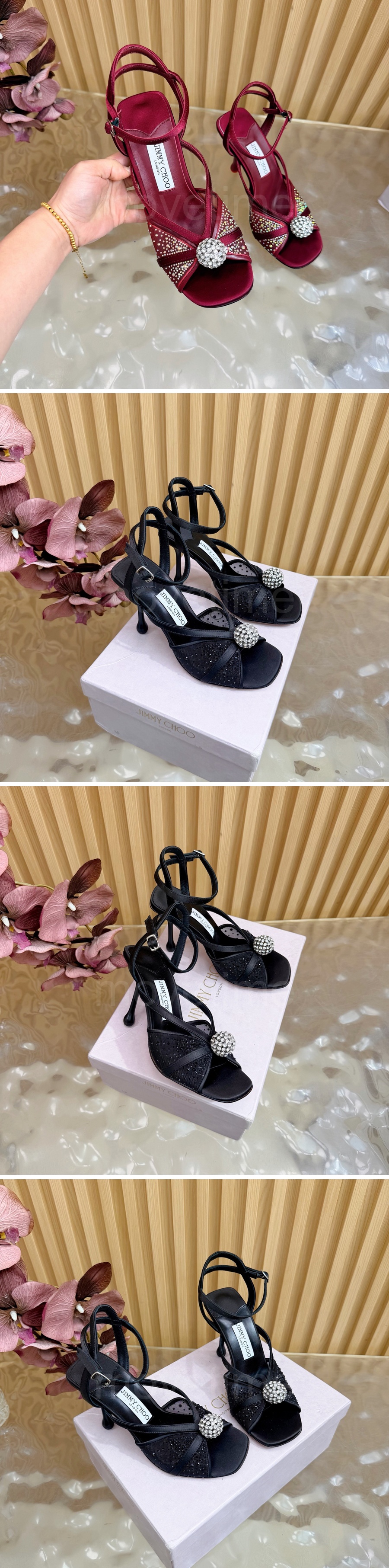 지미츄 로고 여성 레더 가죽 9.5cm 힐 샌들 (4컬러) 26SS 상세이미지 4