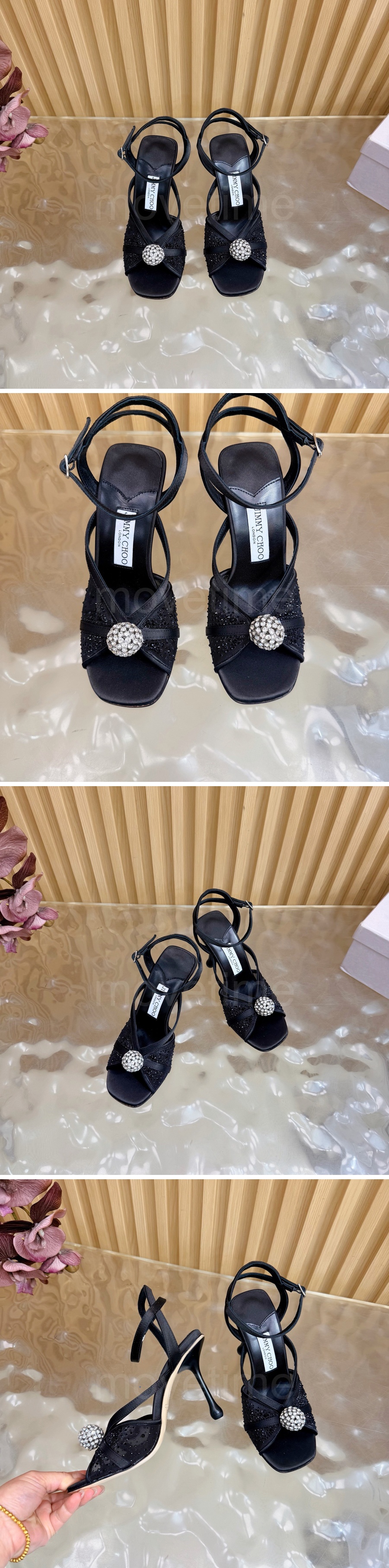 지미츄 로고 여성 레더 가죽 9.5cm 힐 샌들 (4컬러) 26SS 상세이미지 5