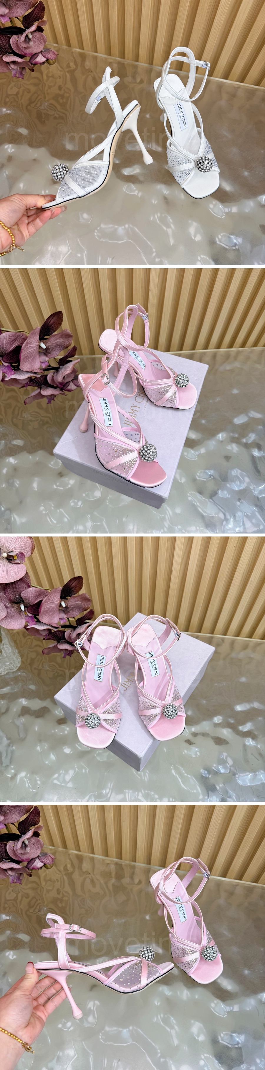 지미츄 로고 여성 레더 가죽 9.5cm 힐 샌들 (4컬러) 26SS 상세이미지 7