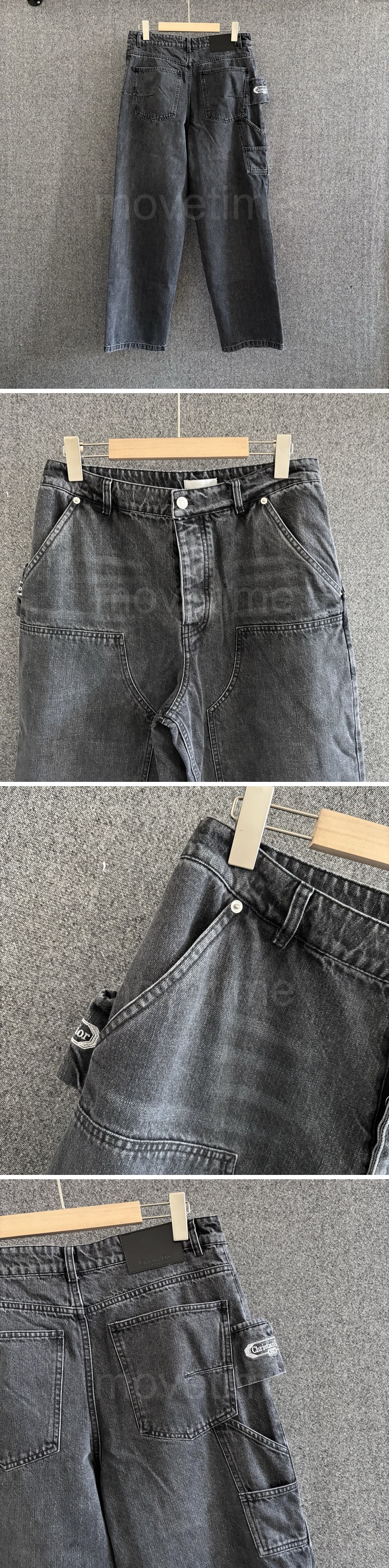디올 로고 워싱 데님 펜츠 진 청바지 (다크그레이) 26SS 상세이미지 3