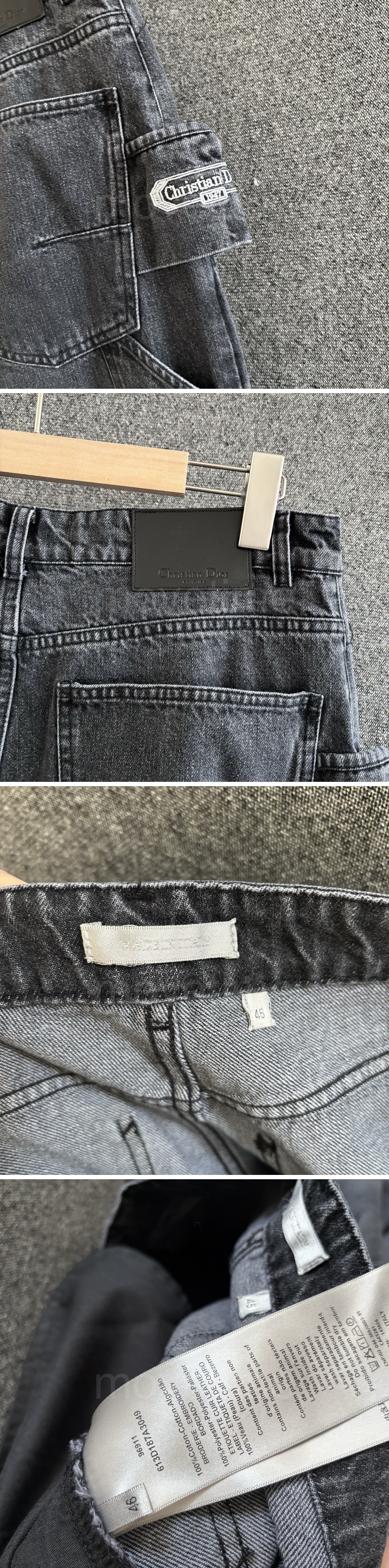 디올 로고 워싱 데님 펜츠 진 청바지 (다크그레이) 26SS 상세이미지 4