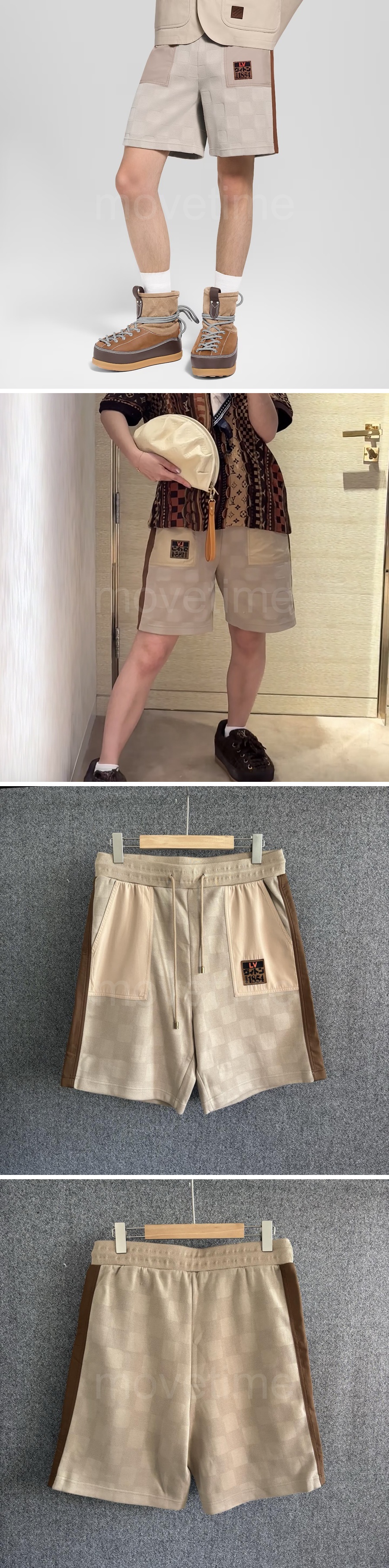 루이비통 로고 다미에 쇼츠 반바지 1AIML3 (베이지) 26SS 상세이미지 2