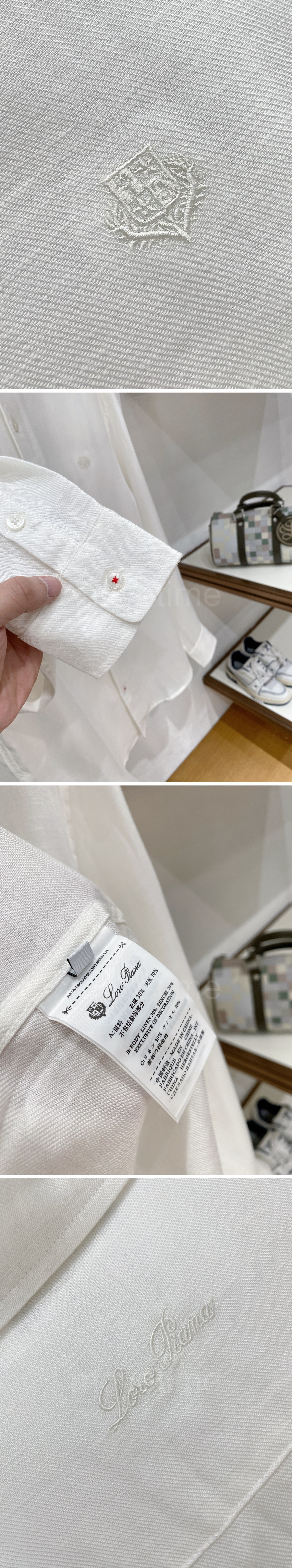 로로피아나 로고 자수 린넨 남방 셔츠 (3컬러) 26SS 상세이미지 5