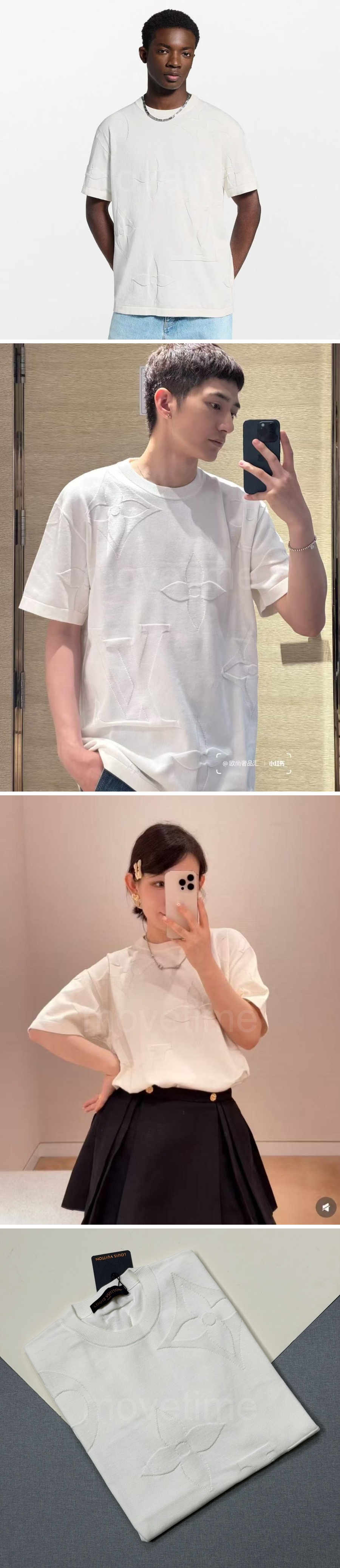 루이비통 로고 모노그램 반팔 티셔츠 (화이트) 26SS 상세이미지 2