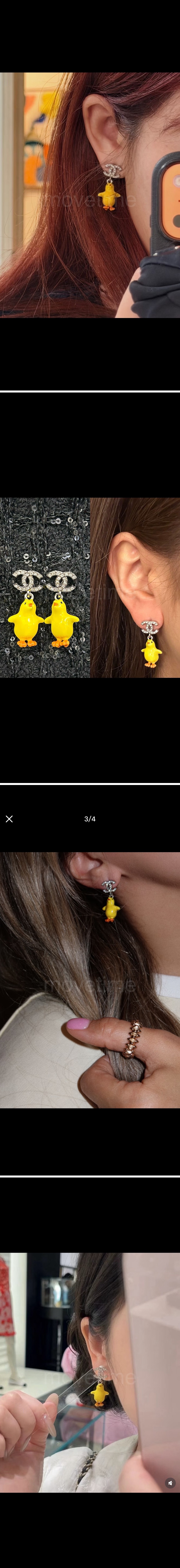 샤넬 로고 피규어 장식 이어링 귀걸이 (실버) 26SS 상세이미지 2