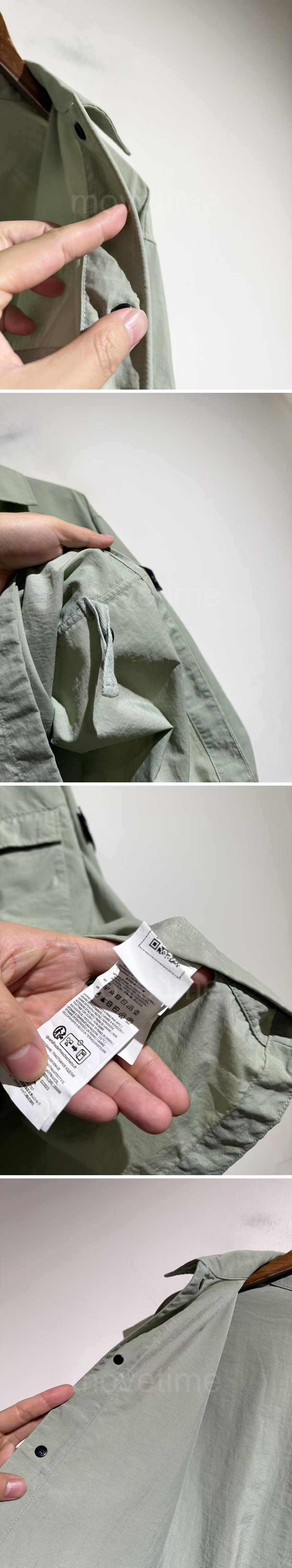 스톤아일랜드 로고 탈부착 Appliqued Crinkled 카라 자켓 (그린) 26SS 상세이미지 4