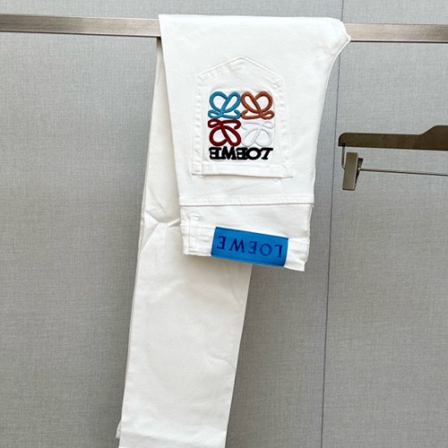 로에베 로고 데님 팬츠 진 청바지 (화이트) 26SS