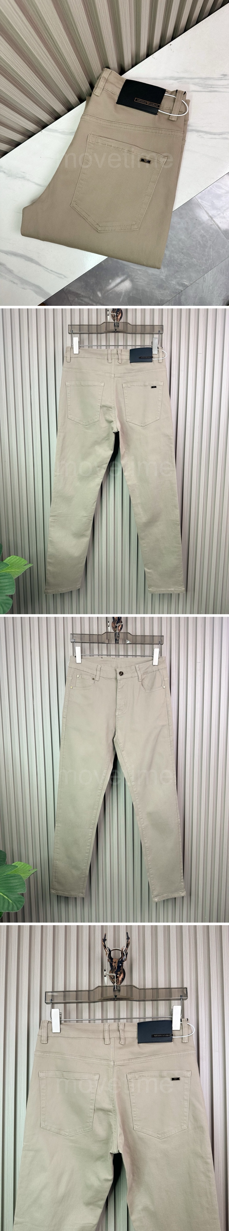 알마니 로고 데님 팬츠 진 청바지 (베이지) 26SS 상세이미지 2