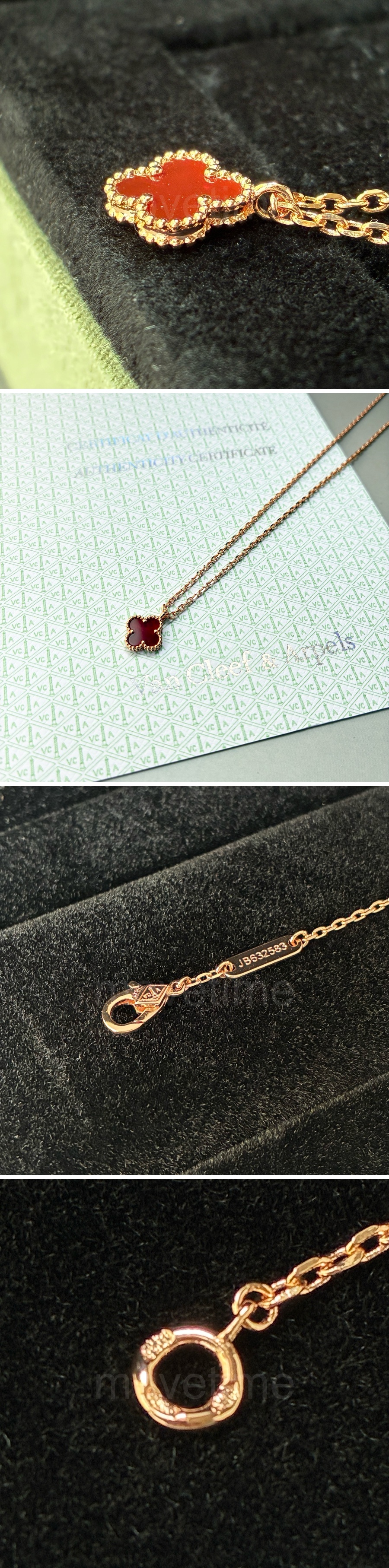 반클리프아펠 퓨어 알함브라 로고 45cm 네잎클로버 목걸이 (로즈골드) 26SS 상세이미지 4