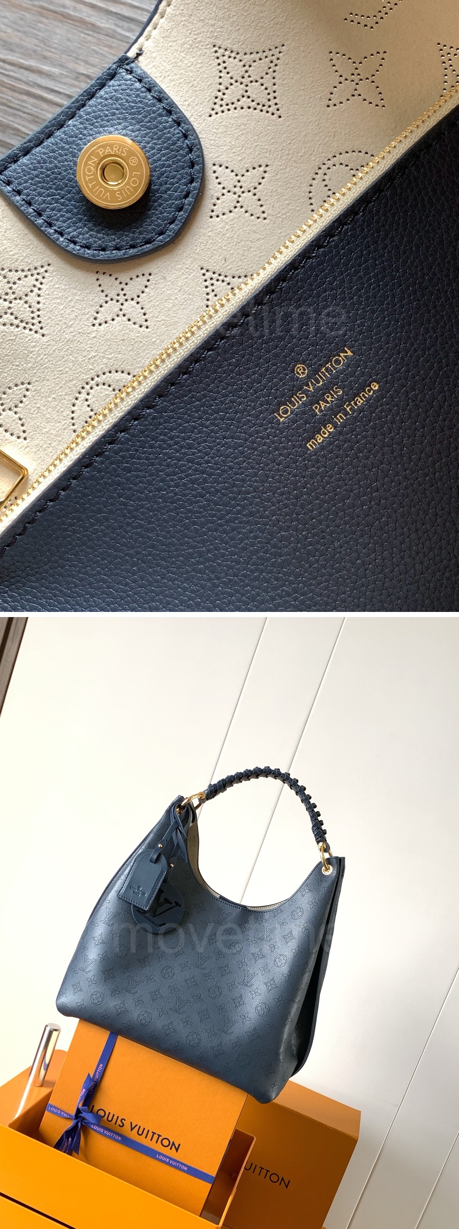 루이비통 로고 모노그램 Sac Carmel 토트백 핸드백 M14310 (블루) 26SS 상세이미지 4