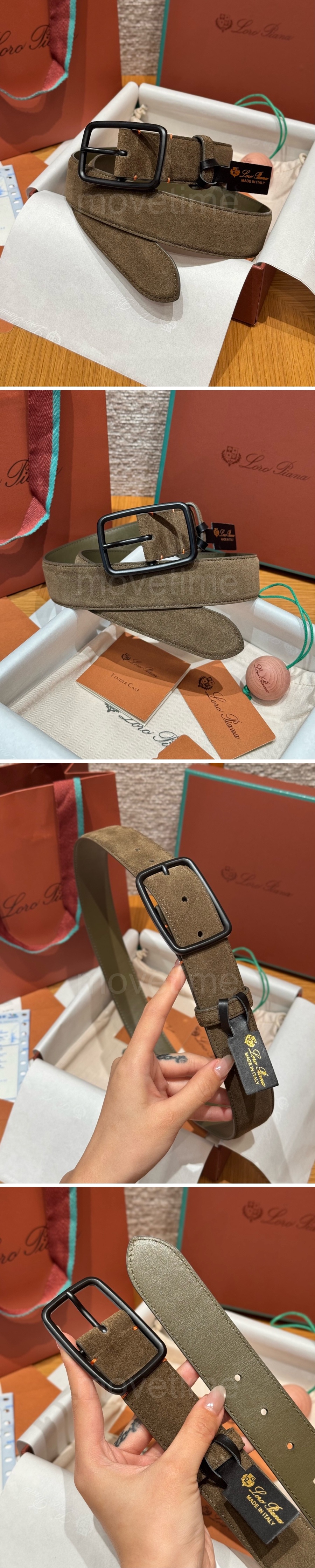 로로피아나 로고 레더 가죽 3.5cm 벨트 (2컬러) 26SS 상세이미지 4