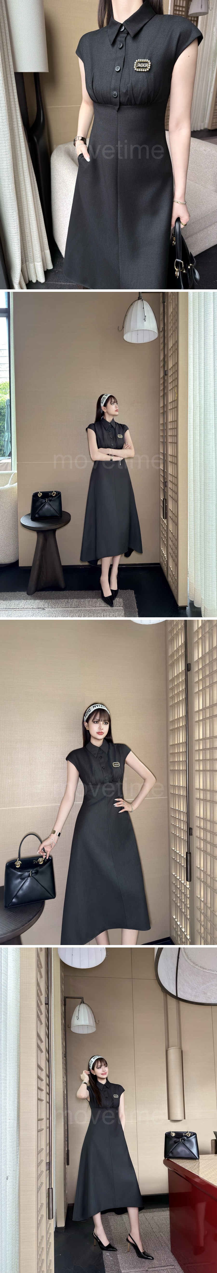 디올 여성 카라 슬리브리스 롱 윈피스 26SS 상세이미지 3