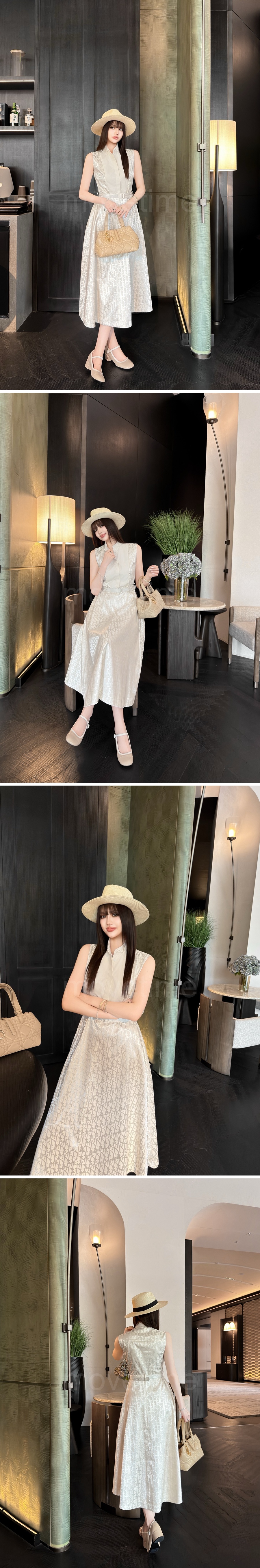 디올 여성 오블리크 벨티드 슬리브리스 롱 윈피스 26SS 상세이미지 2