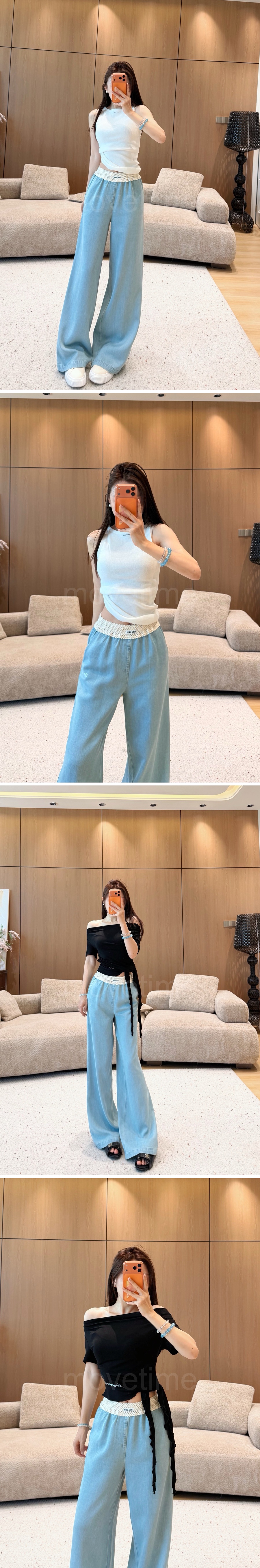 미우미우 여성 오버핏 데님 팬츠 바지 26SS 상세이미지 3