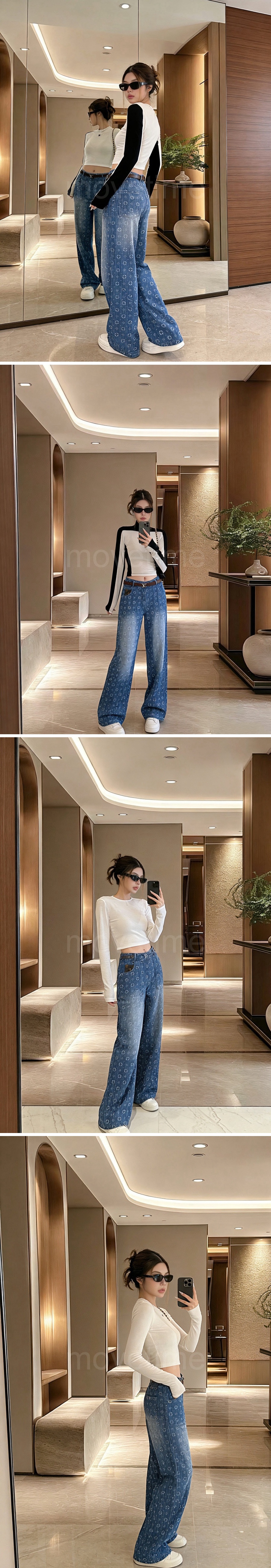 루이비통 여성 모노그램 오버핏 데님 팬츠 진 청바지 26SS 상세이미지 3