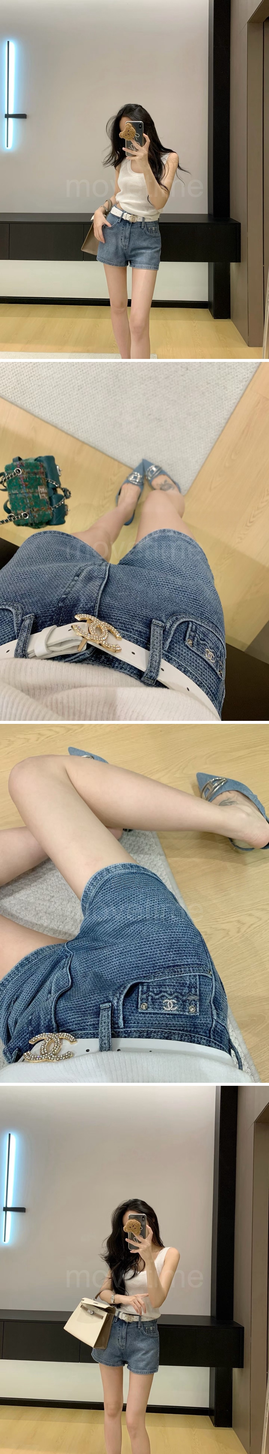샤넬 여성 데님 핫팬츠 쇼츠 반바지 26SS 상세이미지 2