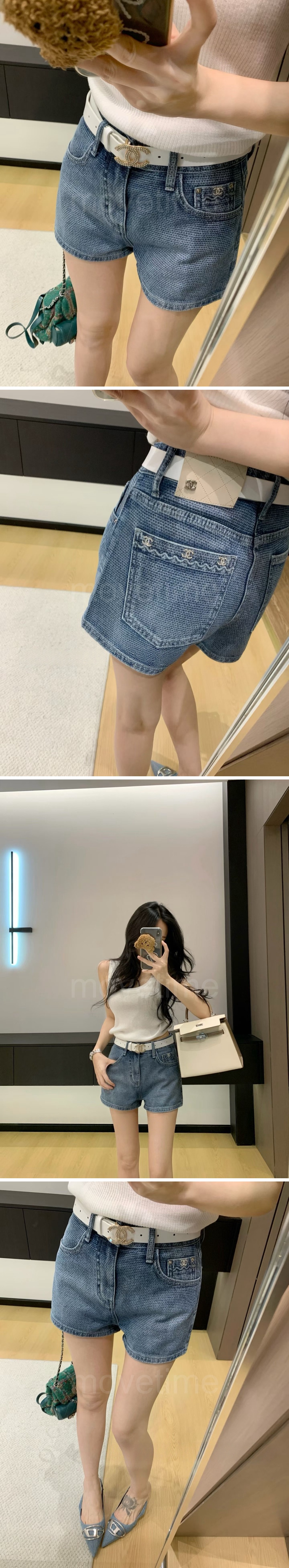 샤넬 여성 데님 핫팬츠 쇼츠 반바지 26SS 상세이미지 3