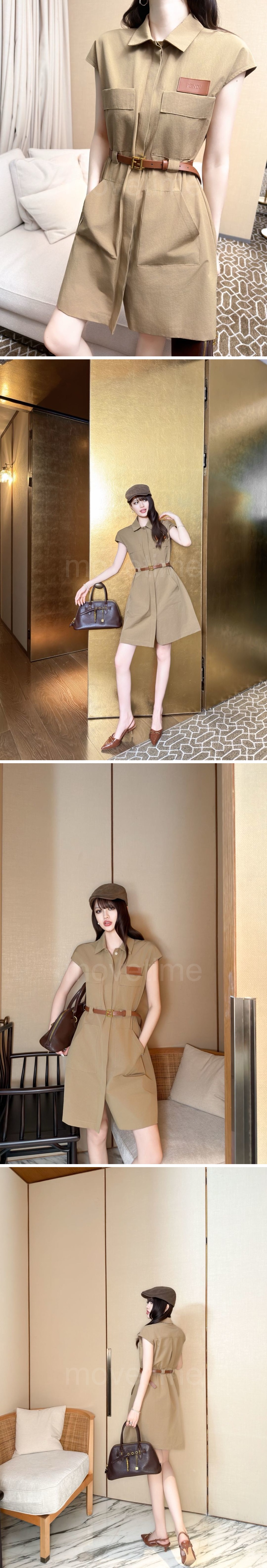 펜디 여성 벨티드 카라 슬리브리스 원피스 26SS 상세이미지 3