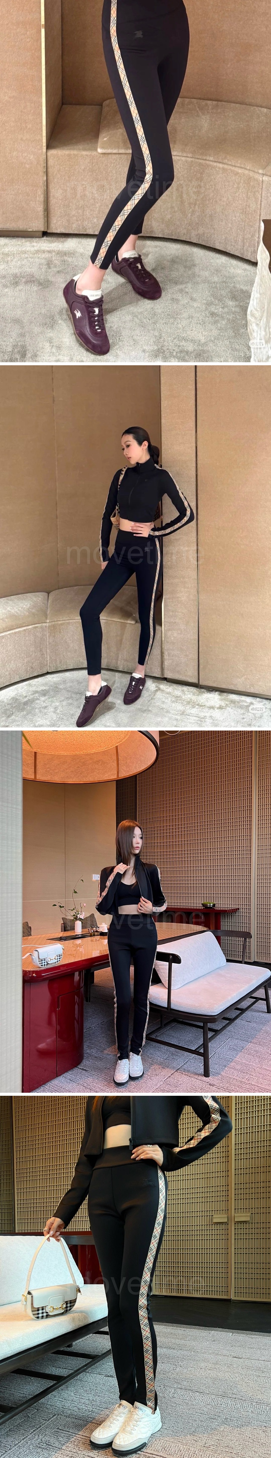 버버리 여성 터틀넥 집업 자켓 + 레깅스 팬츠 바지 상하의 세트 26SS 상세이미지 3